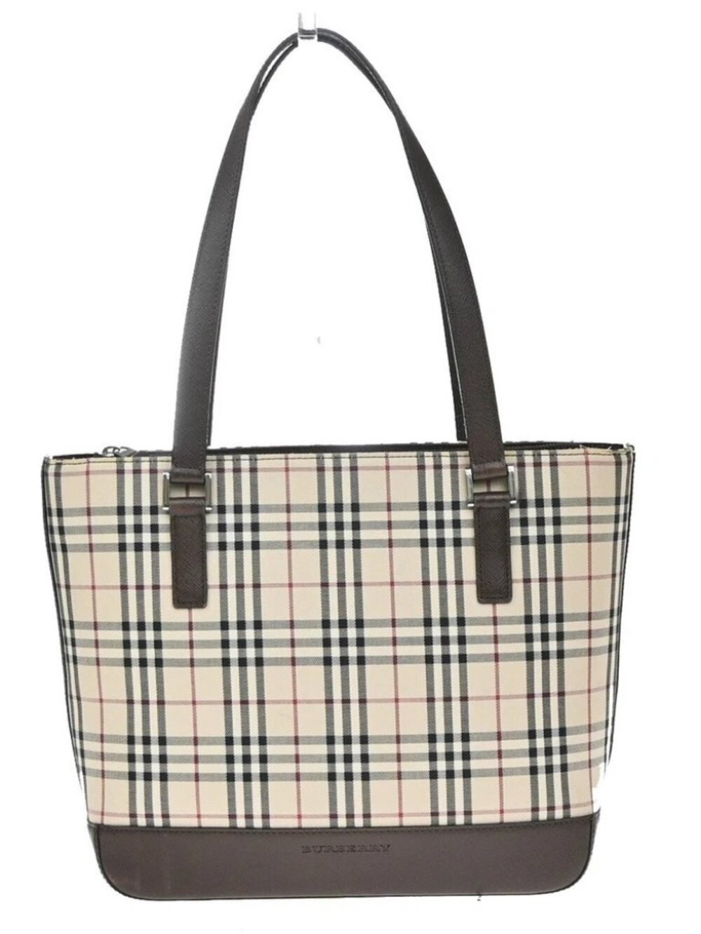 BURBERRY Logo Nova Check Shoulder Hand Bag Canvas Leather Beige Brown 38RQ001